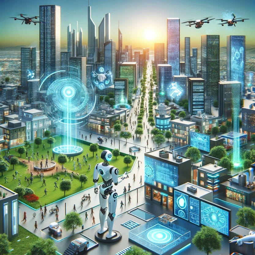 未来的な都市風景のイメージ
