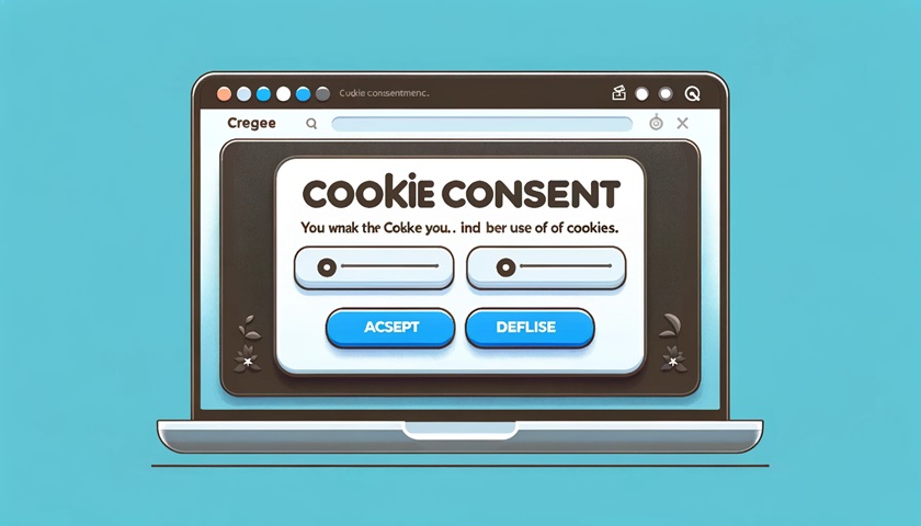 ユーザーのプライバシーと明確な同意に焦点を当てた典型的なオンラインのクッキー同意リクエストを反映しています